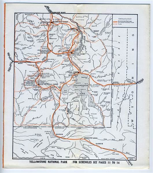 Yellowstone Park Camps Company 1923 Brochure Map Photos  
