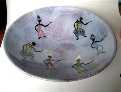 Marc Bellaire Balinese Dancers Ftd Bowl CA Pottery HTF  