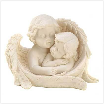 TWO ANGELIC SISTERS SHARING SECRETS FIGURINE  