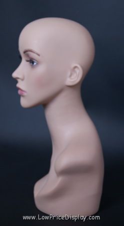 New 18H Flesh tone Female Mannequin Head Torso Form Bust HPF  