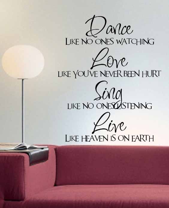 Dance Love Sing Girl Room Decor Quote Lettring Decal Lg  
