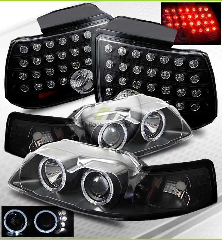 Mustang BLK Halo Projector Headlights/LED Tail Lights  