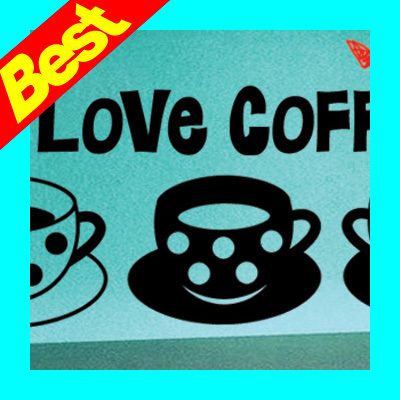Dot Pattern Coffee Cup Vinyl Wall Decals Home Decor  