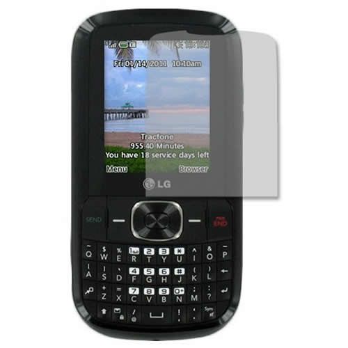 LG 500G Net10 TracFone Black Rubberized Hard Case Cover +Screen 