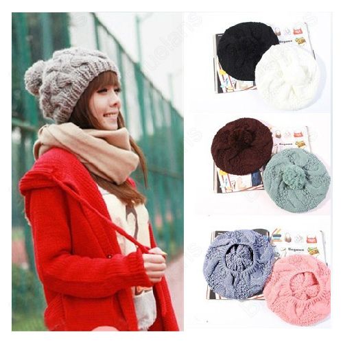 Warm Winter Korean Handmade Knit Cap Wool Hat Beanie Crochet Warm 
