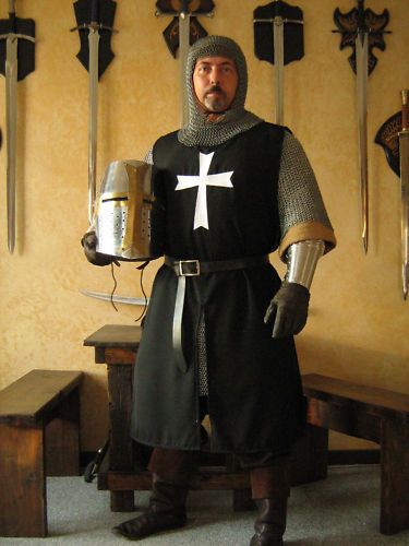Medieval Knight Hospitaller Crusader Surcoat with Cross  