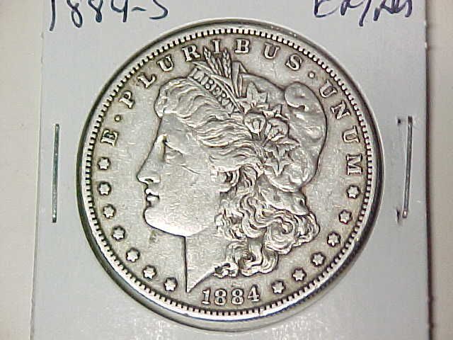 EF/AU 1884 S Morgan Silver Dollar   Key Date San Francisco Mint Morgan