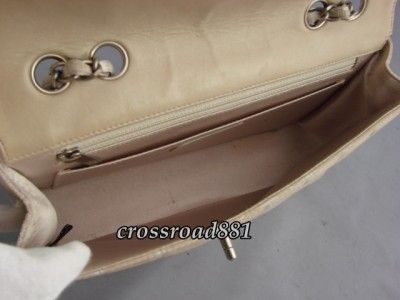 Auth Chanel New Travel Line Beige Matelasse Hand / Shoulder Bag Great 