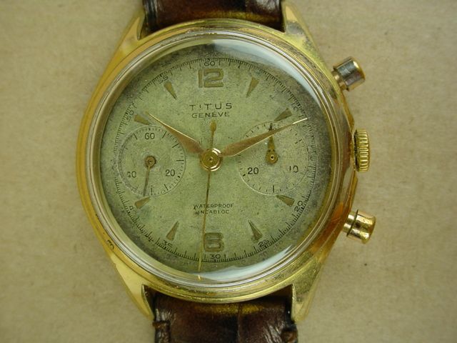 Titus Geneve Beautiful 1950s Chronograph watch Rare  