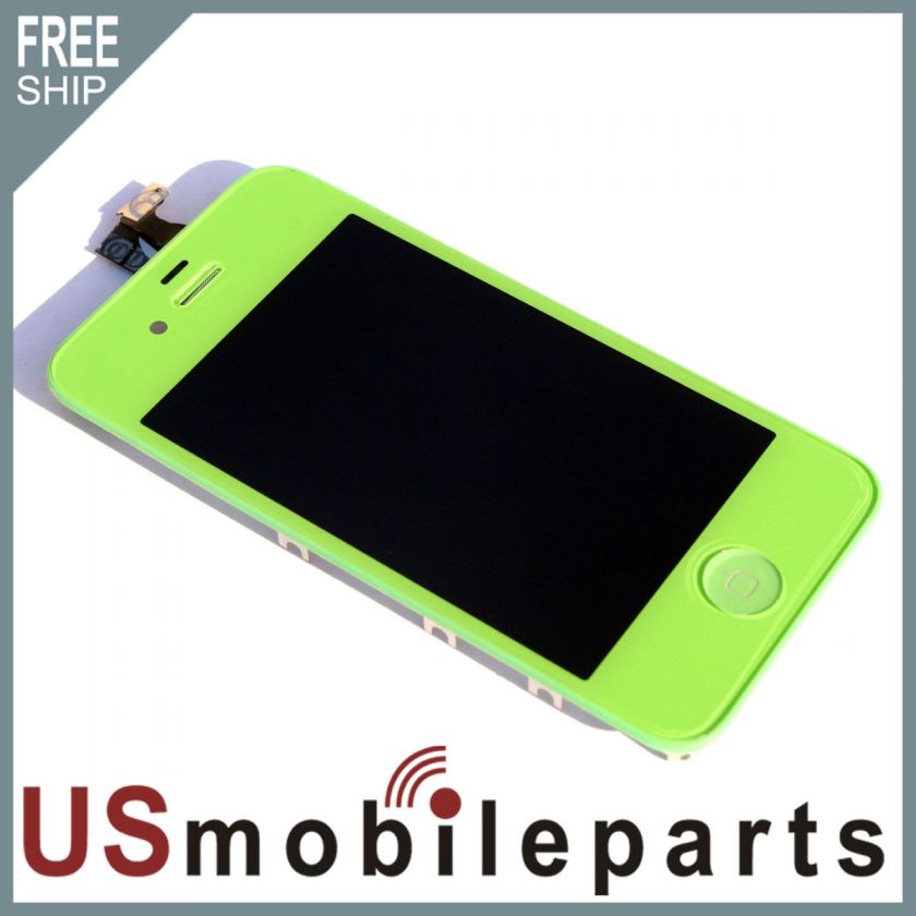 Green iphone 4 Front LCD Display Screen Touch Digitizer Assembly Home 