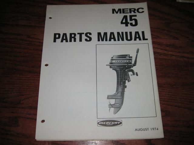 1970s Mercury 4.5 hp 45 outboard parts catalog  