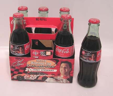 2003 NASCAR 6 Pack Bottles COCA COLA Tony Stewart # 20  