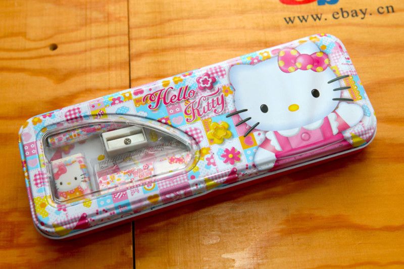 Sanrio HELLO KITTY 2 Layers PENCIL BOX CASE 6 IN 1 NEW  