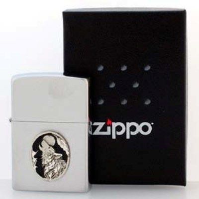 ZIPPO Lighter with a Pewter WOLF Emblem High Quality  